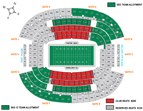 Seating for Cotton Bowl game
